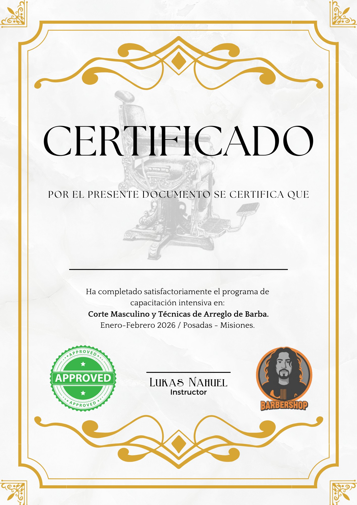Certificado del Curso